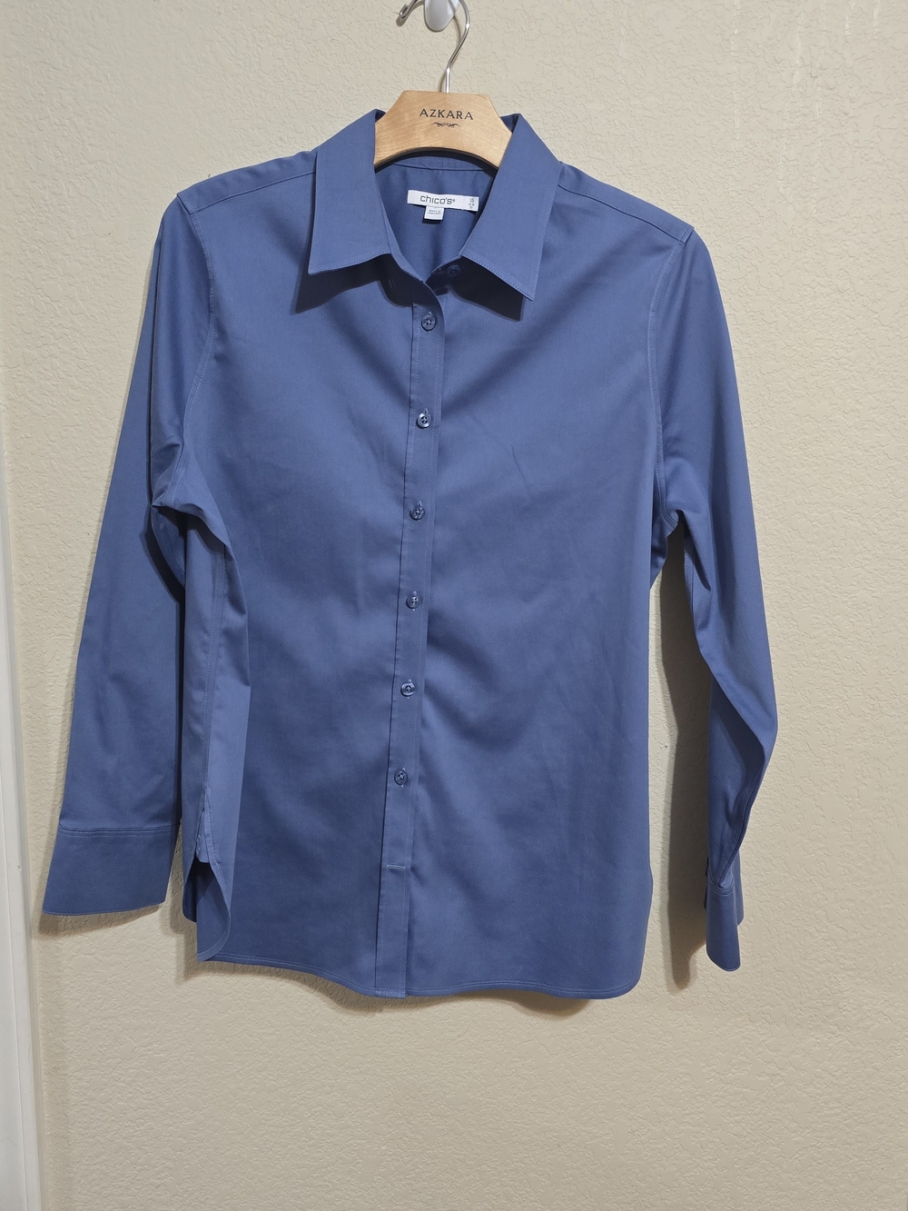 Chico's Women's Long-Sleeve Dress Shirt — Slate Blue